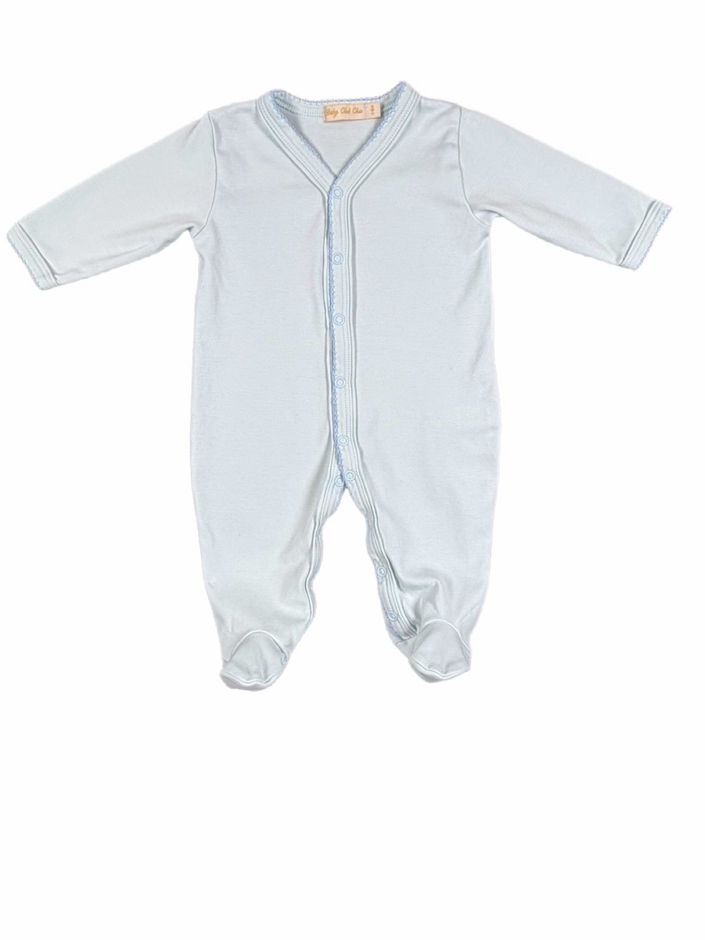BABY CLLUB CHIC Baby Boy Pima Cotton Snap Footie - 3-6M